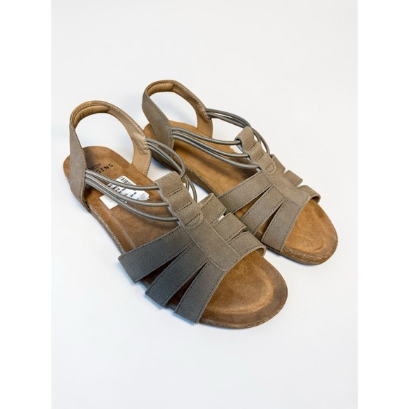Earth Origins Shoes - Earth Origins Leather Suede Sling-Back Sandals‎ Laney Sedona Brown Women 10 NWOB
